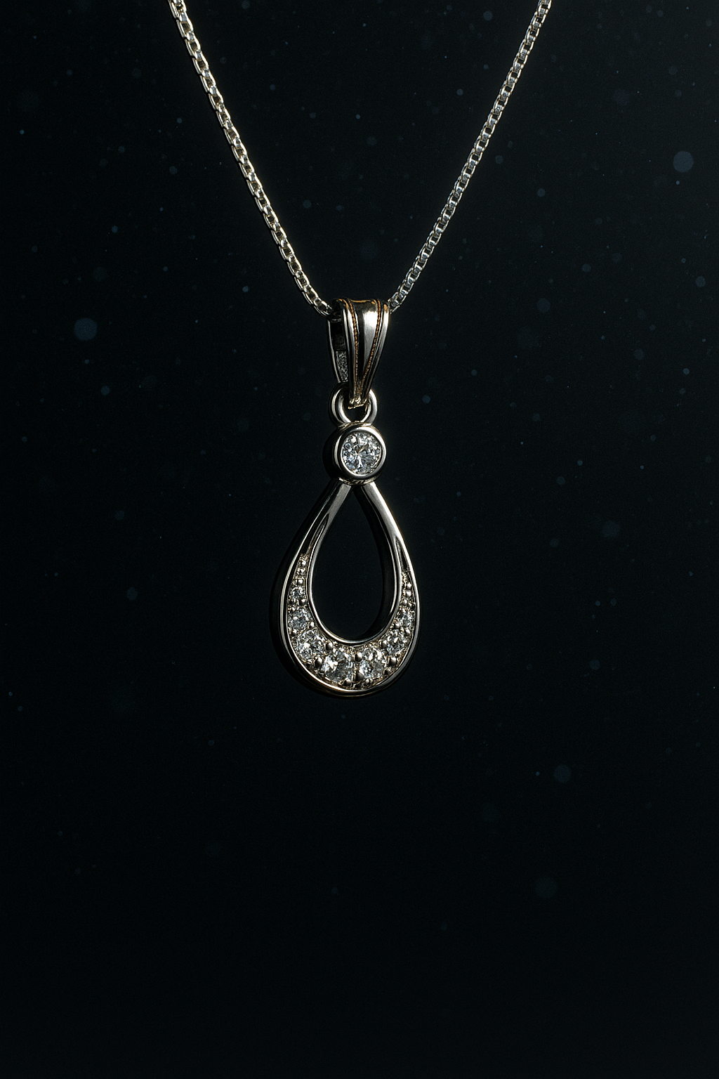 Teardrop Elegance Diamond Pendant Necklace