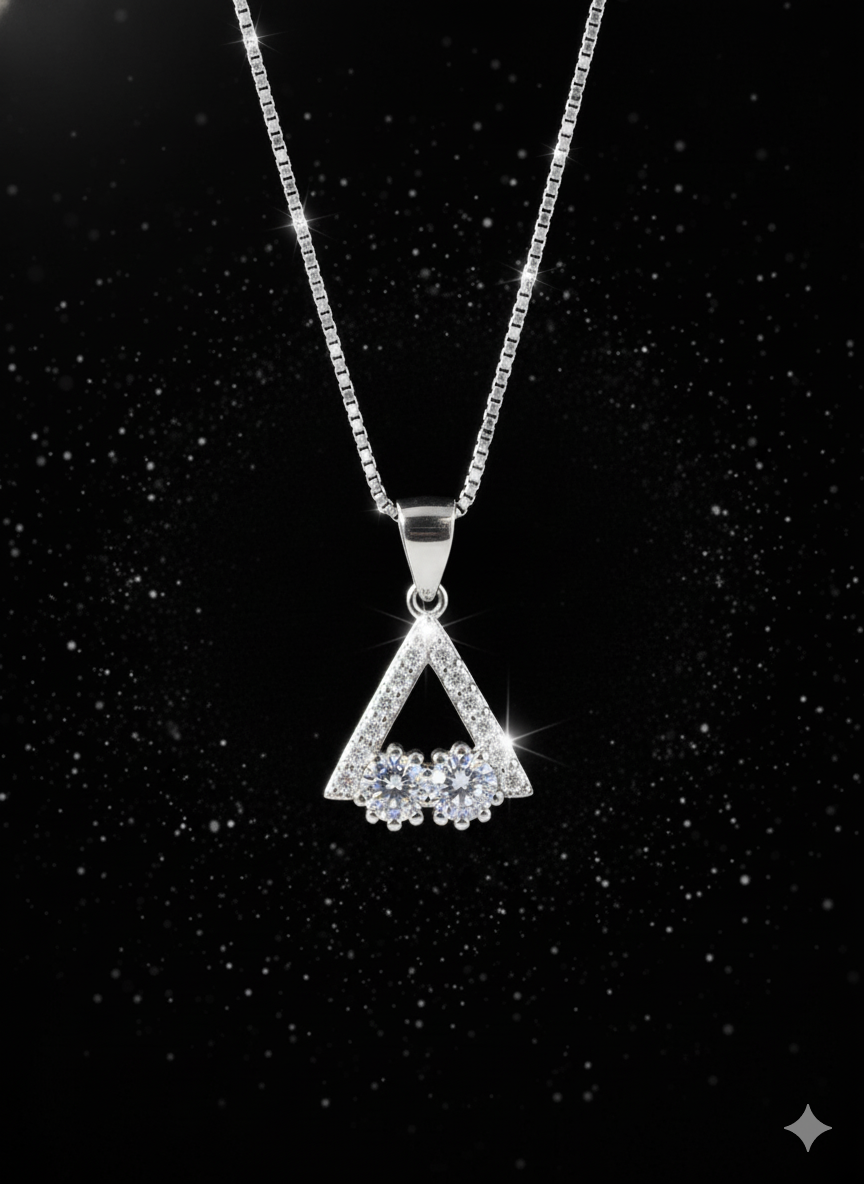 Triangle Sparkle Diamond Pendant Necklace