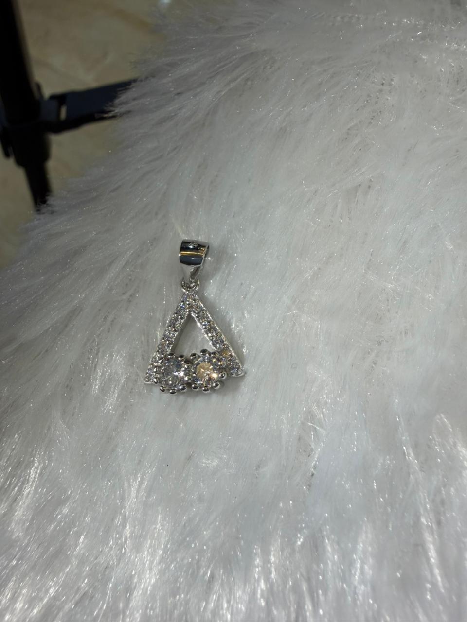 Triangle Sparkle Diamond Pendant Necklace